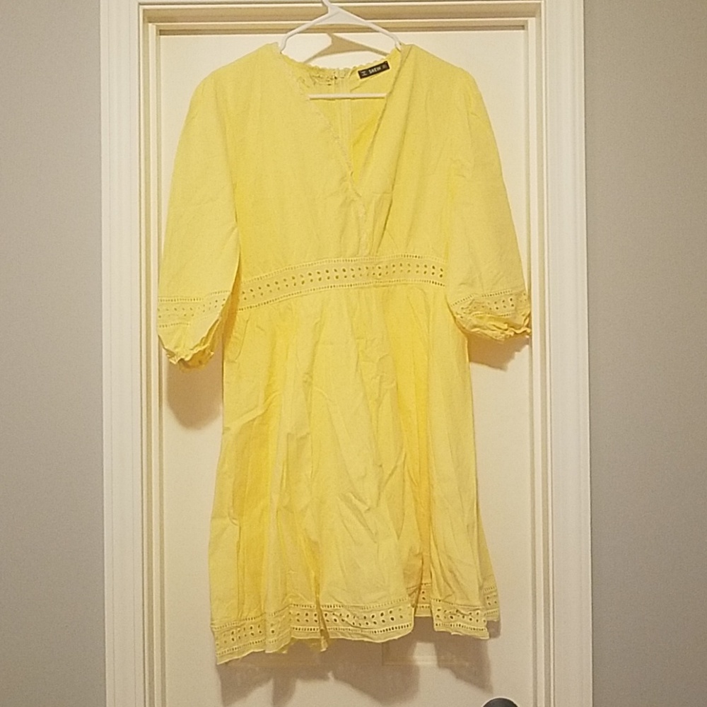 Surplice Eyelet Embroidered Dress
